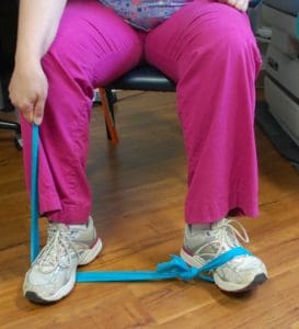 Therband exercise for peroneal muscle group ending point