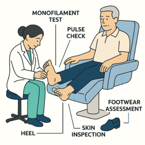 Diabetic foot exam