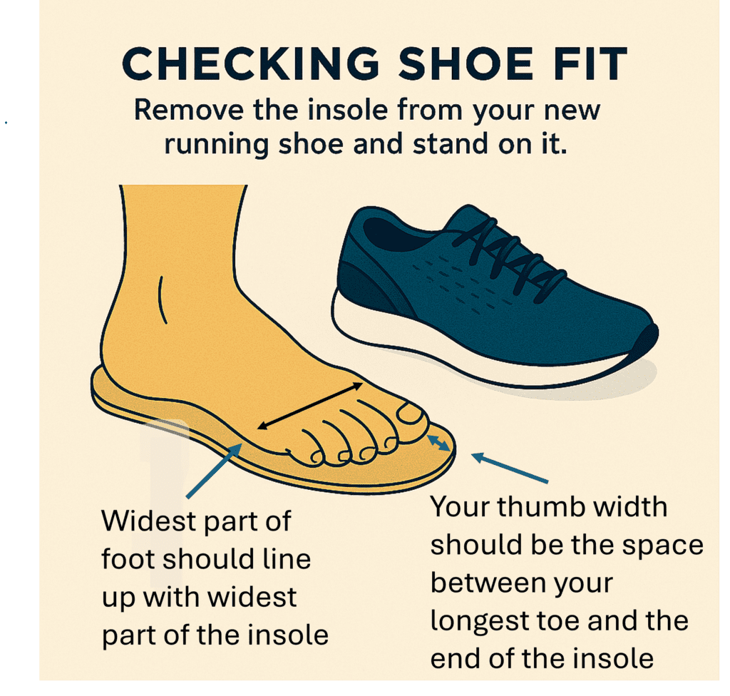 Checking shoe fit diagram